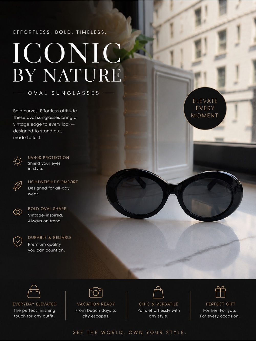 Black Oval Sunglasses